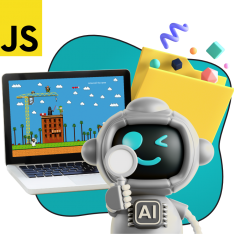 Язык программирования JavaScript + AI. Проектное обучение + геймификация + AI-помощники - КИБЕРшкола программирования для детей, компьютерные курсы для школьников, начинающих и подростков - KIBERone г. Коломна
